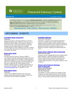Financial Literacy Update March/April 2012