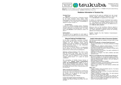 Page 4  To Those Who are Moving out of Tsukuba City To those who are moving out of Tsukuba City You need to go through these procedures within 14 days from moving in to the new residence. Please check the list below