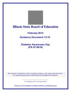 Guidance Document - Diabetes Awareness Day (PA[removed])