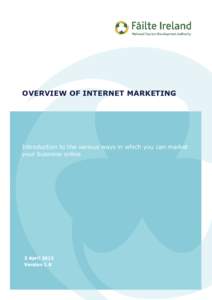 OVERVIEW OF INTERNET MARKETING  Introduction to the various ways in which you can market your business online  2 April 2012