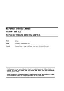 Microsoft Word - MEY Notice of 2013 AGM FINAL _PRINT_