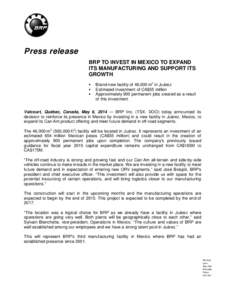 Press Release (Eng Canada)