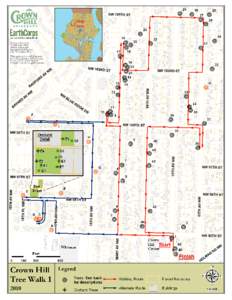 Key to Trees in Crown Hill Tree Walk      1.  Red Oak at Crown Hill Center: Tree is at the SW corner 