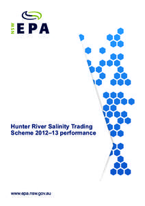 Hunter River Salinity Trading Scheme 2012–13 performance www.epa.nsw.gov.au  What is the Hunter Salinity Trading Scheme?