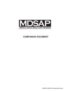 COMPANION DOCUMENT  MDSAP AU G0002[removed]Companion Document Table of Contents Chapter 1 Process: Management.......................................................................... 3