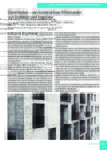 Bauen + Wirtschaft Architektur der Region im Spiegel Kanton Zürich  Dämmbeton – ein konstruktives Miteinander von Architekt und Ingenieur Von Christoph Haas, Mitglied der Geschäftsleitung, Ernst Basler + Partner AG,