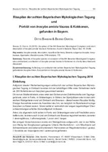 BanDini & Oertel: Risspilze der achten Bayerischen Mykologischen Tagung  53 Risspilze der achten Bayerischen Mykologischen Tagung und