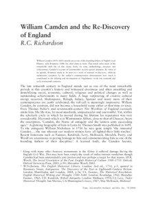 Historiographers / William Camden / Fellows of the Royal Society / Camden /  Maine / William Lambarde / Britannia / Antiquarian / Camden / Chorography / English people / British people / Age of Enlightenment