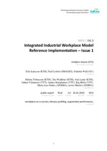 Technology Enhanced Learning Livinglab for Manufacturing Environments WP4 | D4.3  Integrated Industrial Workplace Model