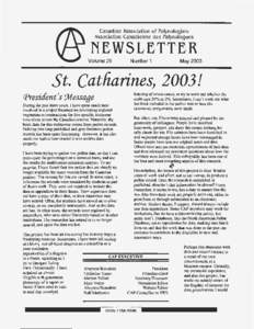 Canadian Association of Palynologists Association Canadienne des Palynologues NEWSLETTER Volume26