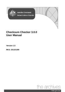 Checksum Checker[removed]User Manual Version 1.5 RKS: [removed]