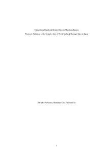 Okinoshima Island and Related Sites in Munakata Region Proposed Additions to the Tentative List of World Cultural Heritage Sites in Japan
