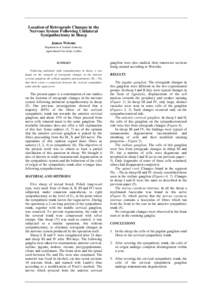 Location of Retrograde Changes in the Nervous System Following Unilateral Sympathectomy in Sheep