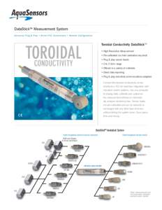 DataStickTM Measurement System Universal Plug & Play • Dir ect PLC Connections • Remote Configuration Toroidal Conductivity DataStickTM  TOROIDAL