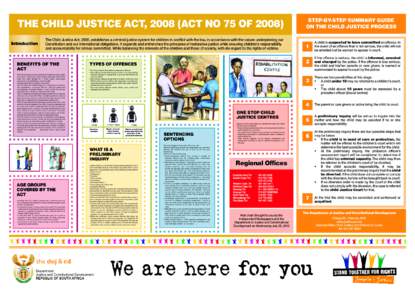 THE CHILD JUSTICE ACT, 2008 (ACT NO 75 OF[removed]Introduction The Child Justice Act, 2008, establishes a criminal justice system for children in conflict with the law, in accordance with the values underpinning our Consti