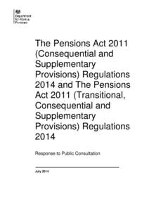 Definition of money purchase benefits in occupational pension schemes: government response