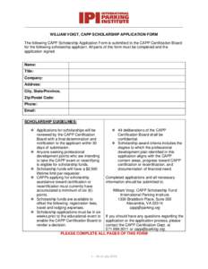 Microsoft Word - Wm M Voigt CAPP Scholarship Form_JUL16