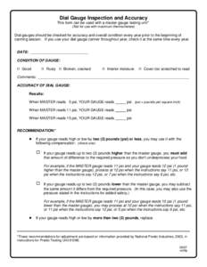 Dial Gauge Inspection and Accuracy