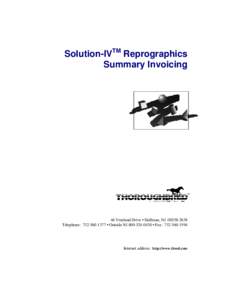 Solution-IVTM Reprographics Summary Invoicing 46 Vreeland Drive • Skillman, NJTelephone:  • Outside NJ • Fax: 