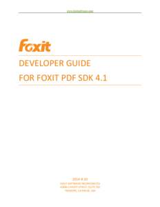 www.foxitsoftware.com  DEVELOPER GUIDE FOR FOXIT PDF SDK[removed]