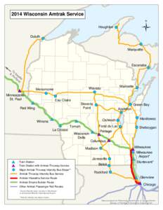 Glenview Railroad Station / Milwaukee Intermodal Station / Midway / Amtrak / Thruway / Tomah / Marinette /  Wisconsin / Union Station / Portage / Rail transportation in the United States / Transportation in the United States / Hiawatha Service