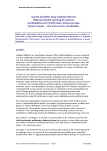 DH/VAADA Expert Advisory Group_Care and Recovery Summary Paper_for web