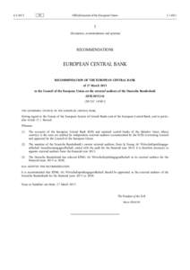 Recommendation of the European Central Bank of 27 March 2015 to the Council of the European Union on the external auditors of the Deutsche Bundesbank (ECB)