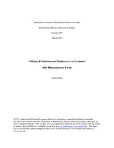 Offshore Production and Business Cycle Dynamics with Heterogeneous Firms