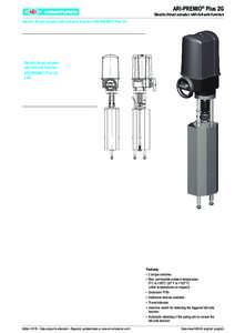 ARI-PREMIO® Plus 2G  Electric thrust actuator with fail-safe function Electric thrust actuator with fail-safe function ARI-PREMIO® Plus 2G  Electric thrust actuator