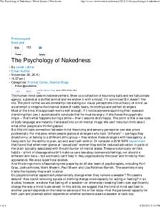 The Psychology of Nakedness | Wired Science | Wired.com  1 of 6 http://www.wired.com/wiredsciencethe-psychology-of-nakedness/