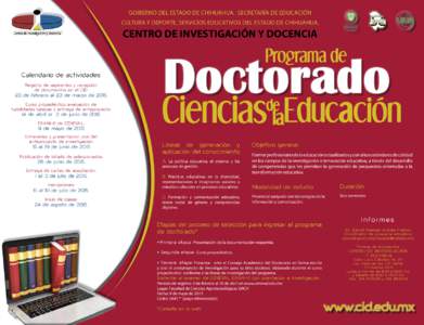 GOBIERNO DEL ESTADO DE CHIHUAHUA, SECRETARÍA DE EDUCACIÓN CULTURA Y DEPORTE, SERVICIOS EDUCATIVOS DEL ESTADO DE CHIHUAHUA, CENTRO DE INVESTIGACIÓN Y DOCENCIA  Programa de