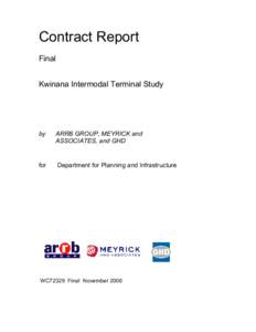 Contract Report Final Kwinana Intermodal Terminal Study by