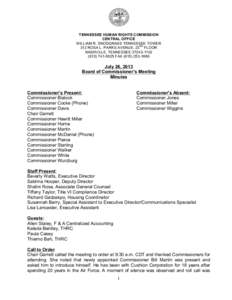 TENNESSEE HUMAN RIGHTS COMMISSION CENTRAL OFFICE WILLIAM R. SNODGRASS TENNESSEE TOWER RD 312 ROSA L. PARKS AVENUE, 23 FLOOR NASHVILLE, TENNESSEE[removed]