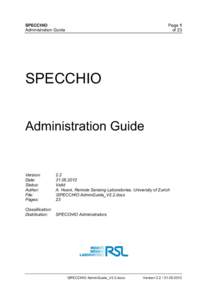 SPECCHIO Administration Guide Page 1 of 23