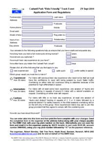 Application Form and Regulations