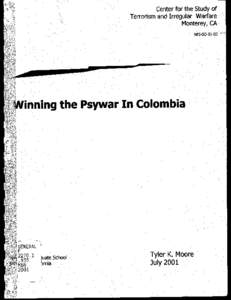 Center for the .Study of Terrorism and Irregular Warfare Monterey, CA NPS-SO-Ol-Q2  inning the psywarln Colombia·