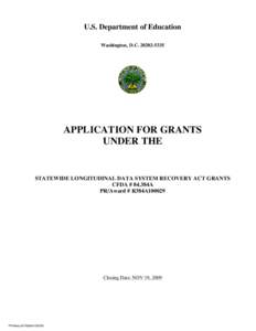 U.S. Department of Education Washington, D.C[removed]APPLICATION FOR GRANTS UNDER THE