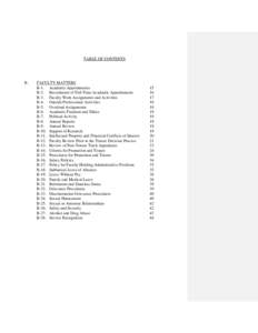 TABLE OF CONTENTS  B. FACULTY MATTERS B-1. Academic Appointments