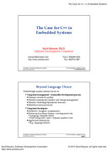 Software engineering / C++11 / Resource Acquisition Is Initialization / Scott Meyers / Typedef / Destructor / String / Meyers / Iostream / Computer programming / C++ / Computing