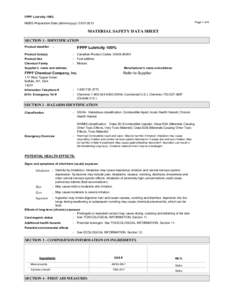 FPPF Lubricity 100% Page 1 of 6 MSDS Preparation Date (dd/mm/yyyy): [removed]MATERIAL SAFETY DATA SHEET