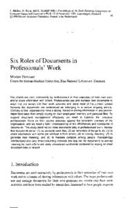 S. B0dker, M. Kyng, and K. Schmidt (eds.). Proceedings of the Sixth European Conference on Computer-Supported Cooperative Work, 12-16 September 1999, Copenhagen, Denmark 4 © 1999 Kluwer Academic Publishers. Printed in t