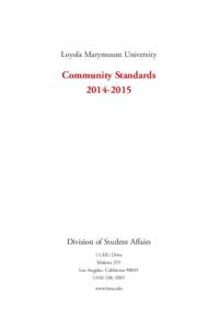 Loyola Marymount University  Community Standards[removed]Division of Student Affairs