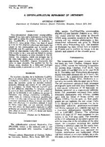 Canadian Mineralogist Vol. 16, ppA GBVSTAL.STRUCTURE OF LIBETHENITE REFINEMENT