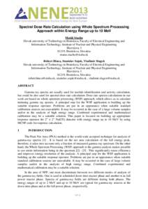 805 Spectral Dose Rate Calculation using Whole Spectrum Processing Approach within Energy Range up to 10 MeV