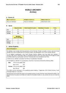 ND  QUALIFICATION SYSTEM - 2 SUMMER YOUTH OLYMPIC GAMES - NANJING 2014