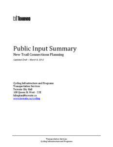 Public Input Summary New Trail Connections Planning Updated Draft – March 8, 2012