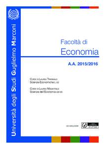 Università degli Studi Guglielmo Marconi  Facoltà di Economia A.A