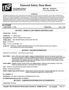 Material Safety Data Sheet[removed]Twinbrook Parkway, Rockville, MD[removed]USA