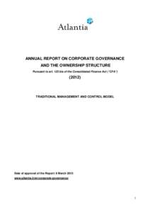 RELAZIONE ANNUALE SUL SISTEMA DI CORPORATE GOVERNANCE E DI ADESIONE AL CODICE DI AUTODISCIPLINA DELLE SOCIETÀ QUOTATE