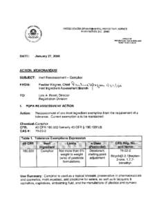 United States Environmental Protection Agency / Food and drink / Cinnamomum camphora / Food Quality Protection Act / Chemistry / Pharmacognosy / Monoterpenes / Camphor / Ketones